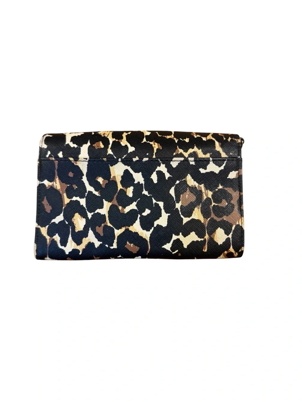 Victoria's Secret Leopard Print Trifold Wallet - Black/Brown/Cream - Picture 4 of 8